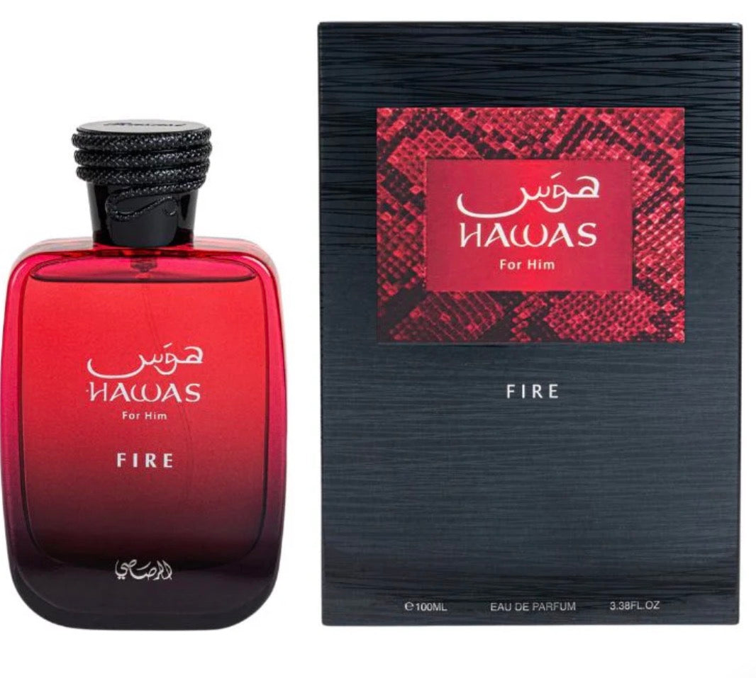 Hajes Fire perfume para hombre  y mujeres ( Rasasi ) 100 ml EAU de parfum lonlasting