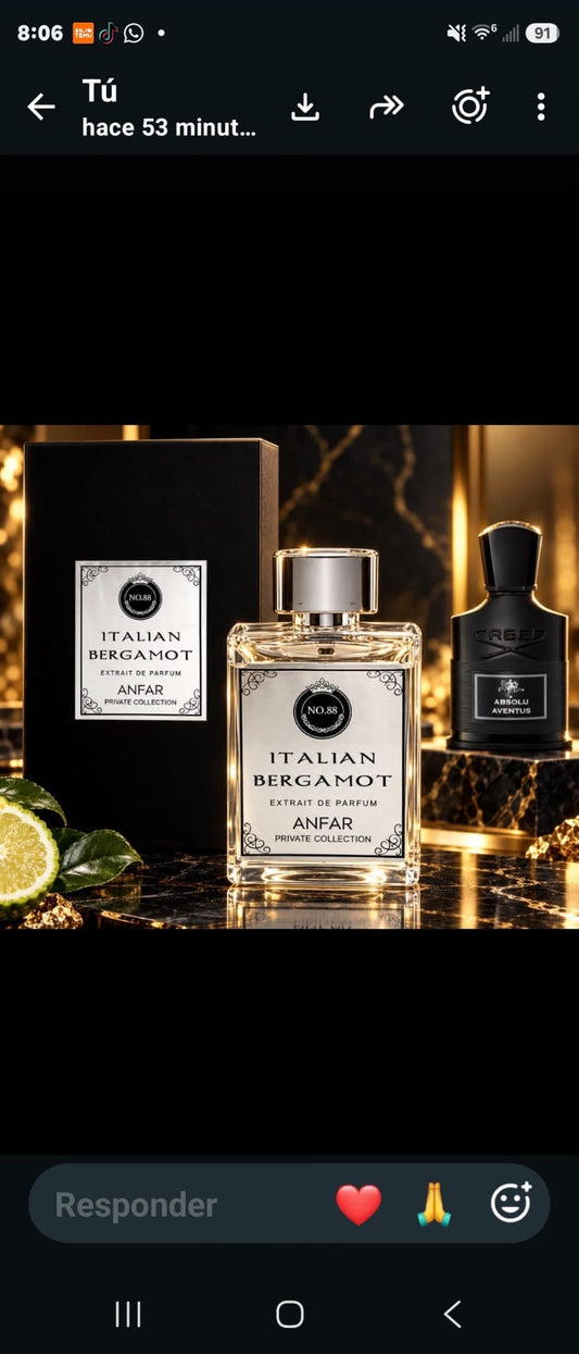 Italian Bergamot 100 ml Anfar for men extrait de parfum