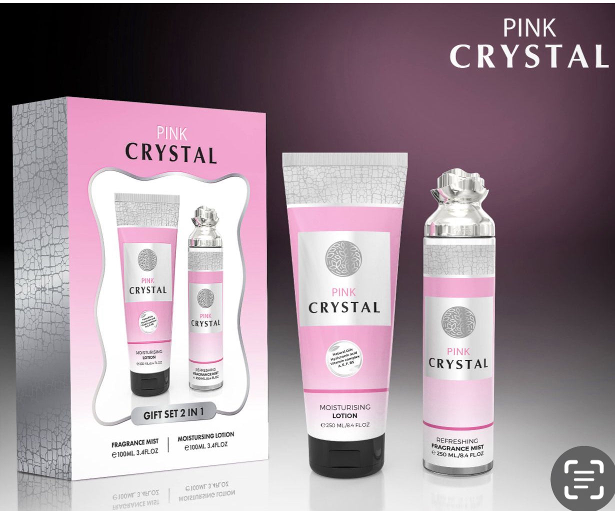 Pink Cristal ( Set de 250ml colonia y crema )