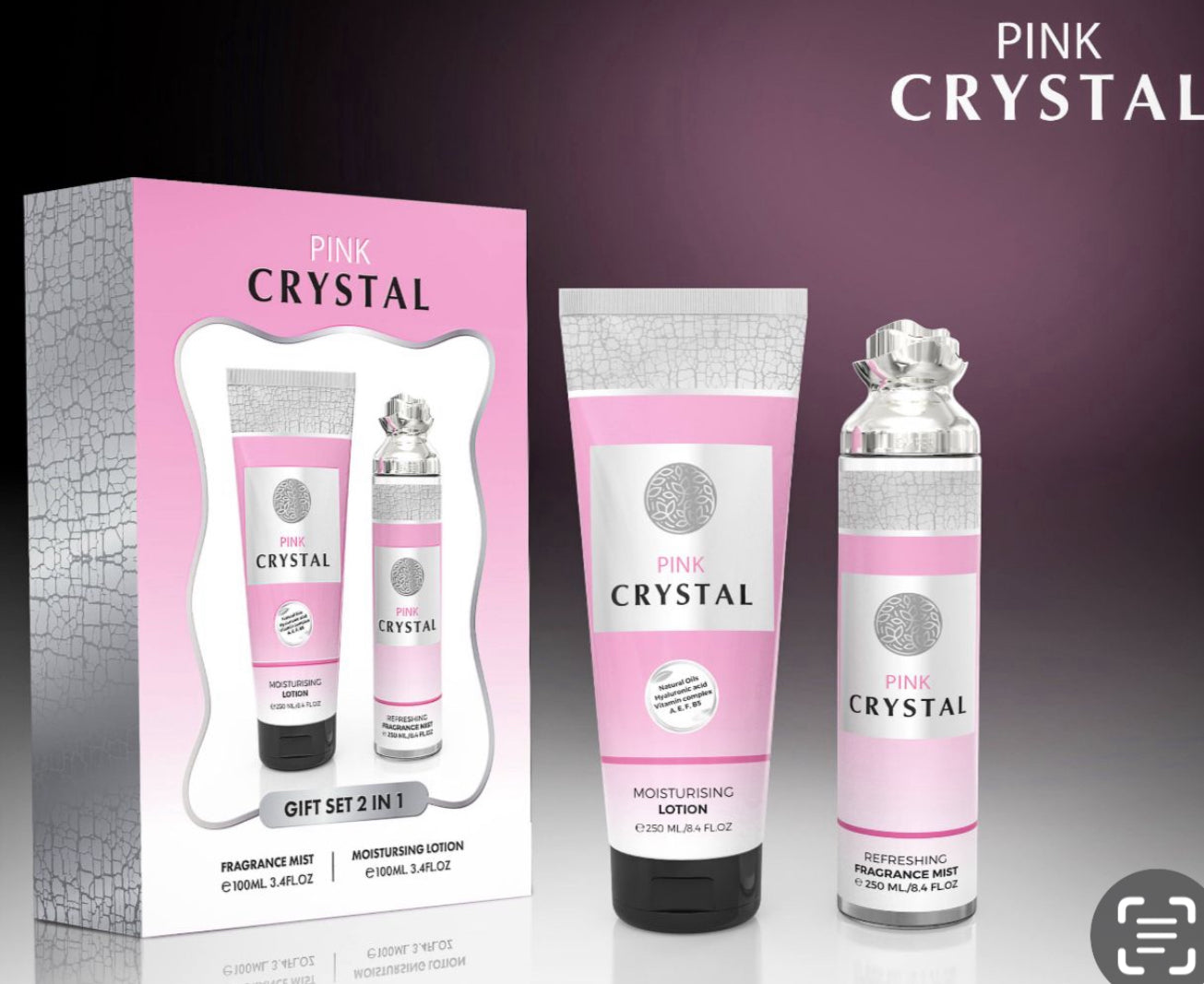Pink Cristal Set de colonia y crema 250 ml