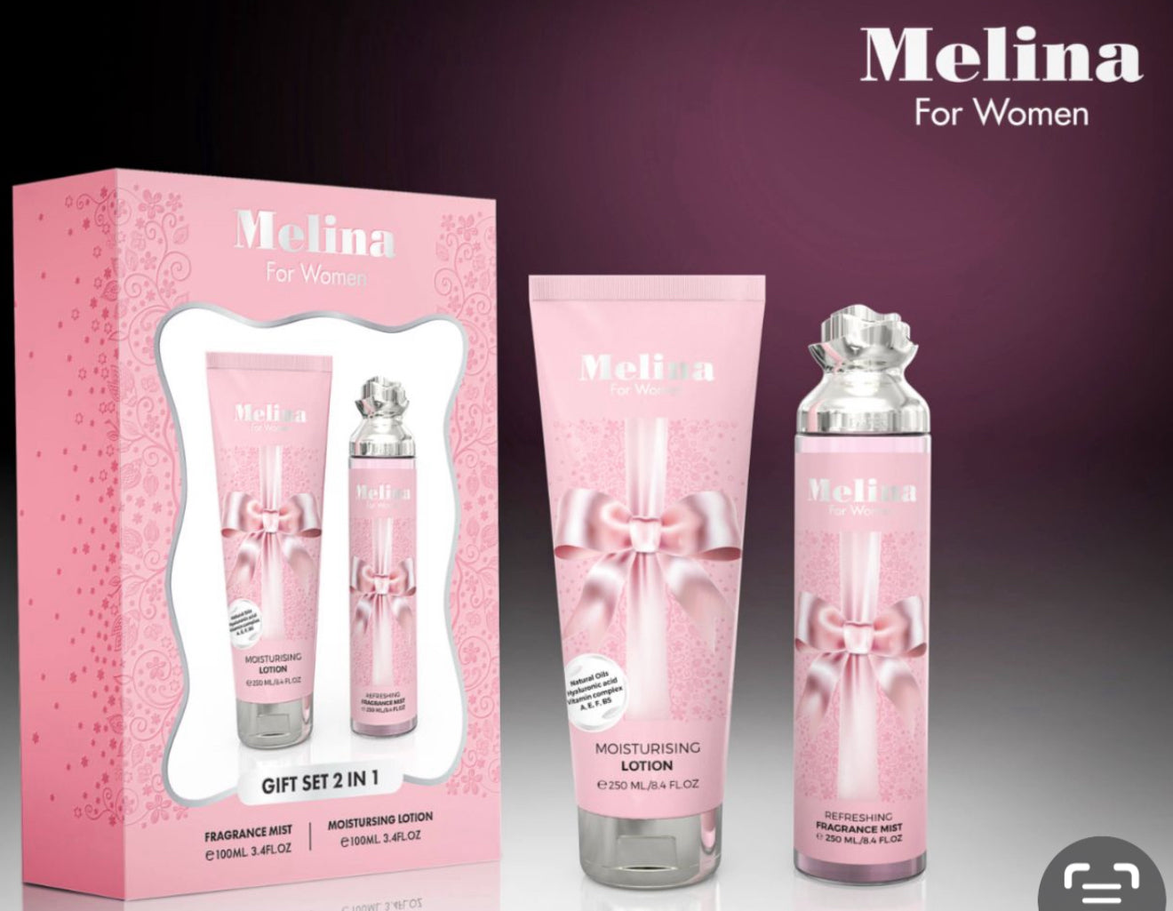 Set de colonia y crema 250  ml Melina ( Delina de marly )